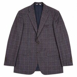 Cardinal of Canada Reda Wool Plaid Blazer Men 40L Brown Blue Window Sport Coat